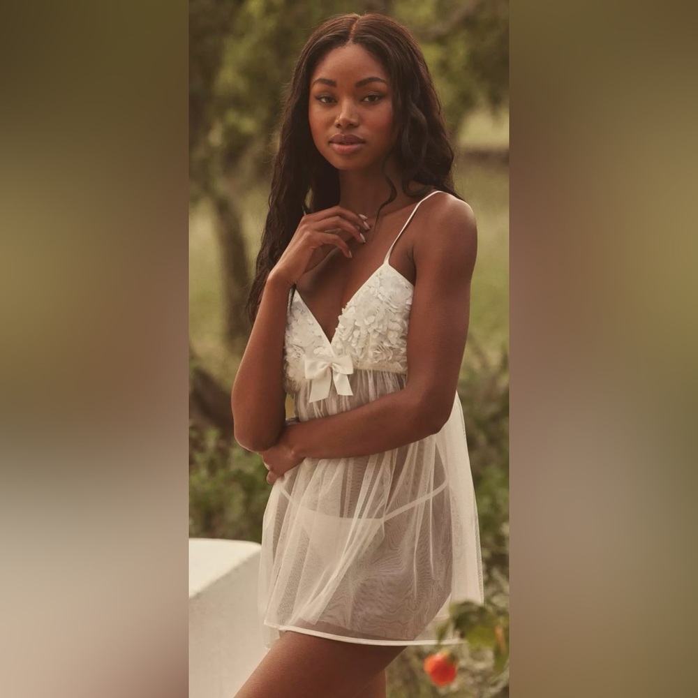 NWT Flora Nikrooz Chemise & Satin Thong Set